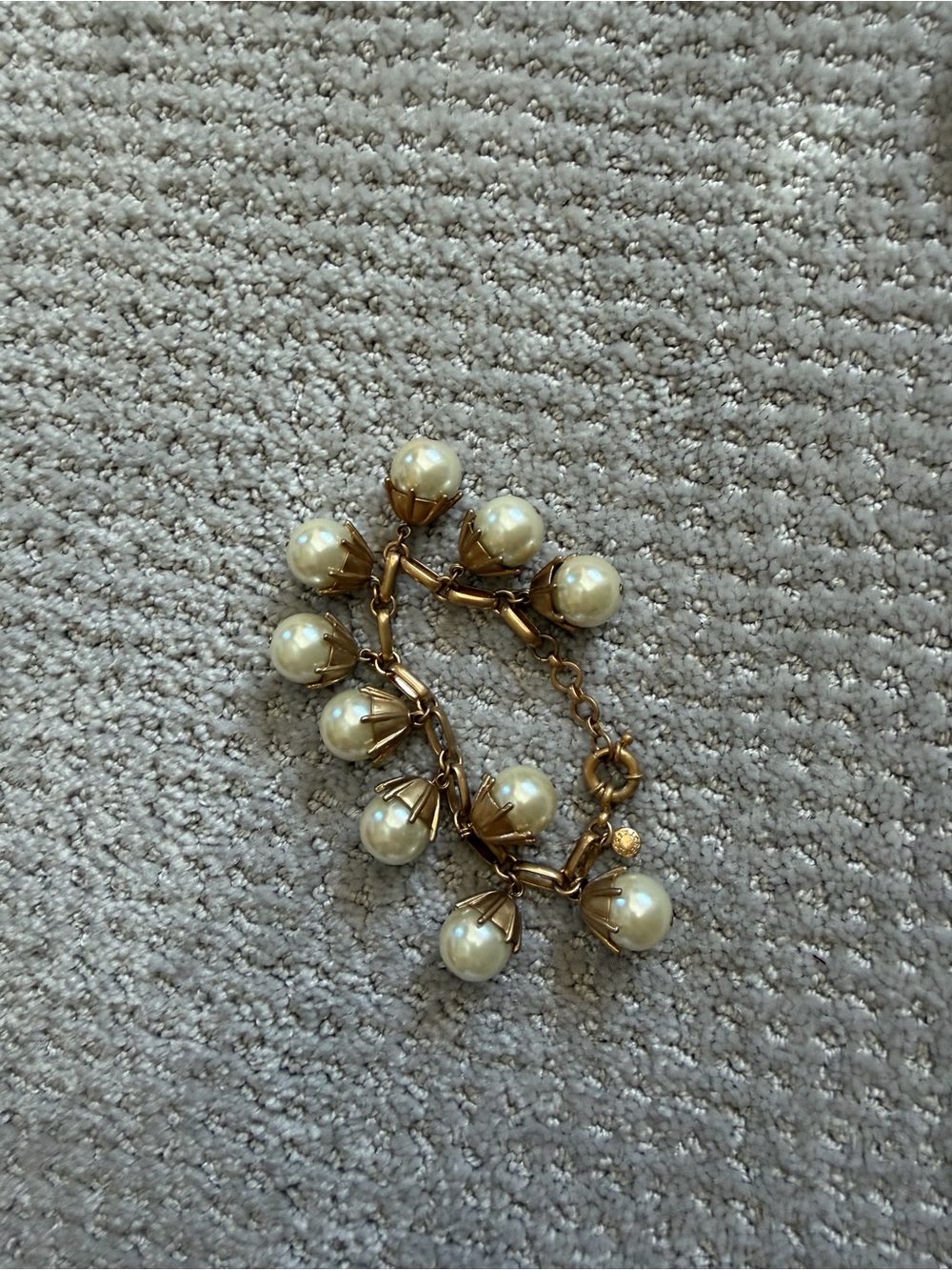 Gold-Tone Pearl Charm Bracelet - Women Jewelry